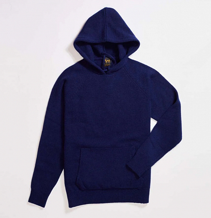 Osborne Lambswool Hoodie Dark Cobalt